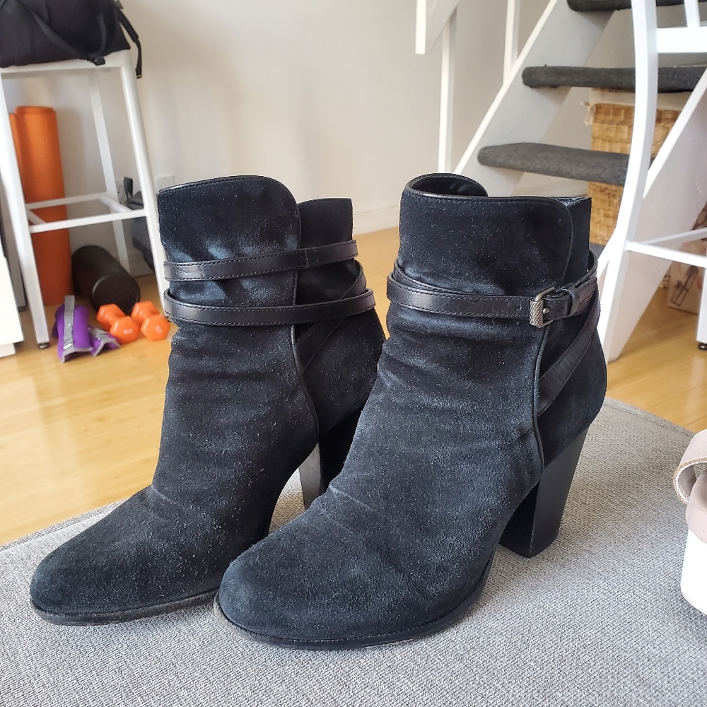 All Saints Black Suede Bootie